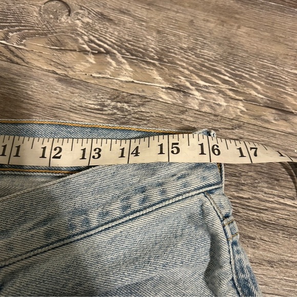 Agolde Blue Criss Cross Straight Leg Jeans High-Rise - Picture 5 of 6